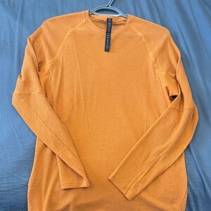 lululemon athletica Vibrant Orange Long Sleeve Workout Shirt with pocket